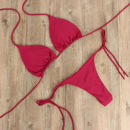 2 Pcs Solid Color Bikini Set for Women - Halter Neck Thong Swimwear - dellidu.com - Red - 2 Pcs Solid Color Bikini Set for Women - Halter Neck Thong Swimwear - dellidu.com - Red - 2 Pcs Solid Color Bikini Set for Women - Halter Neck Thong Swimwear - XL - 2 Pcs Solid Color Bikini Set for Women - Halter Neck Thong Swimwear - 14:10;5:100014065 - dellidu.com - XL - 2 Pcs Solid Color Bikini Set for Women - Halter Neck Thong Swimwear - dellidu.com - Red - 2 Pcs Solid Color Bikini Set for Women - Halte