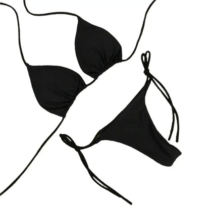 2 Pcs Solid Color Bikini Set for Women - Halter Neck Thong Swimwear - dellidu.com - black - 2 Pcs Solid Color Bikini Set for Women - Halter Neck Thong Swimwear - dellidu.com - black - 2 Pcs Solid Color Bikini Set for Women - Halter Neck Thong Swimwear - S - 2 Pcs Solid Color Bikini Set for Women - Halter Neck Thong Swimwear - 14:193;5:100014064 - dellidu.com - S - 2 Pcs Solid Color Bikini Set for Women - Halter Neck Thong Swimwear - dellidu.com - black - 2 Pcs Solid Color Bikini Set for Women - 