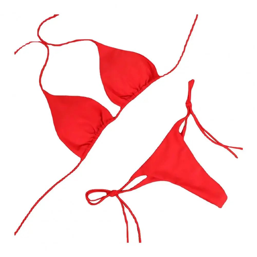 2 Pcs Solid Color Bikini Set for Women - Halter Neck Thong Swimwear - dellidu.com - Red - 2 Pcs Solid Color Bikini Set for Women - Halter Neck Thong Swimwear - dellidu.com - Red - 2 Pcs Solid Color Bikini Set for Women - Halter Neck Thong Swimwear - XL - 2 Pcs Solid Color Bikini Set for Women - Halter Neck Thong Swimwear - 14:10;5:100014065 - dellidu.com - XL - 2 Pcs Solid Color Bikini Set for Women - Halter Neck Thong Swimwear - dellidu.com - Red - 2 Pcs Solid Color Bikini Set for Women - Halte