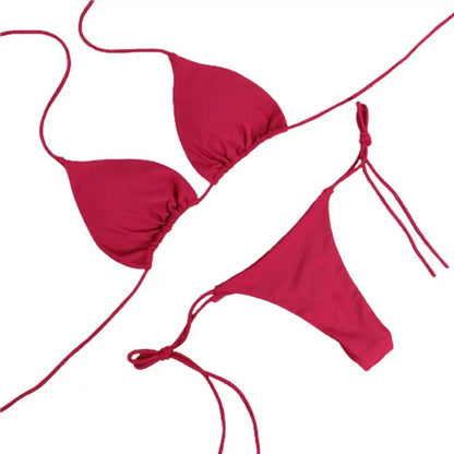 2 Pcs Solid Color Bikini Set for Women - Halter Neck Thong Swimwear - dellidu.com - Wine Red - 2 Pcs Solid Color Bikini Set for Women - Halter Neck Thong Swimwear - dellidu.com - Wine Red - 2 Pcs Solid Color Bikini Set for Women - Halter Neck Thong Swimwear - S - 2 Pcs Solid Color Bikini Set for Women - Halter Neck Thong Swimwear - 14:175#Wine Red;5:100014064 - dellidu.com - S - 2 Pcs Solid Color Bikini Set for Women - Halter Neck Thong Swimwear - dellidu.com - Wine Red - 2 Pcs Solid Color Bikin