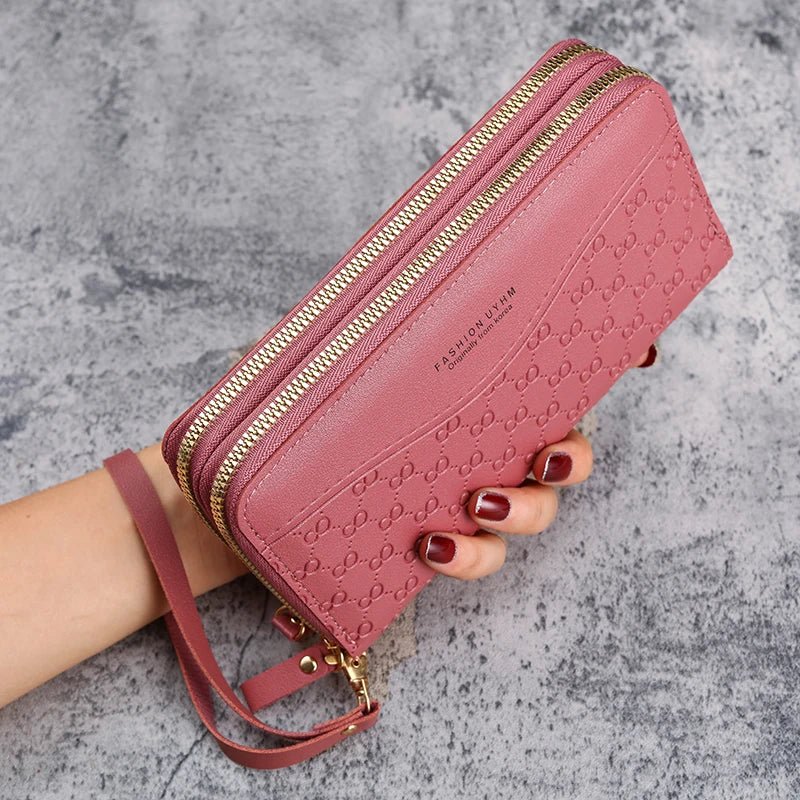 2024 New Ladies Long Zipper Wallet - Fashion Embossed Design - dellidu.com - pink - 2024 New Ladies Long Zipper Wallet - Fashion Embossed Design - 2024 New Ladies Long Zipper Wallet - Fashion Embossed Design - 14:1052#pink - dellidu.com