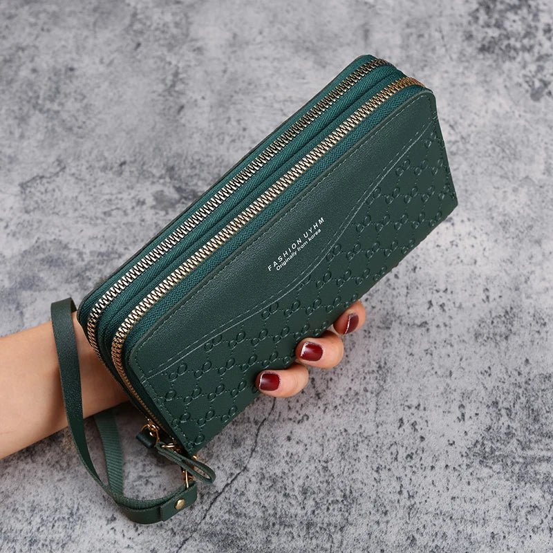 2024 New Ladies Long Zipper Wallet - Fashion Embossed Design - dellidu.com - green - 2024 New Ladies Long Zipper Wallet - Fashion Embossed Design - 2024 New Ladies Long Zipper Wallet - Fashion Embossed Design - 14:175#green - dellidu.com