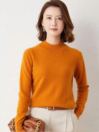 2024 Women’s Cashmere Mock Neck Sweater - Plus Size - dellidu.com - Orange - 2024 Women’s Cashmere Mock Neck Sweater - Plus Size - One Size - 2024 Women’s Cashmere Mock Neck Sweater - Plus Size - 14:350852#Orange;5:200003528 - dellidu.com