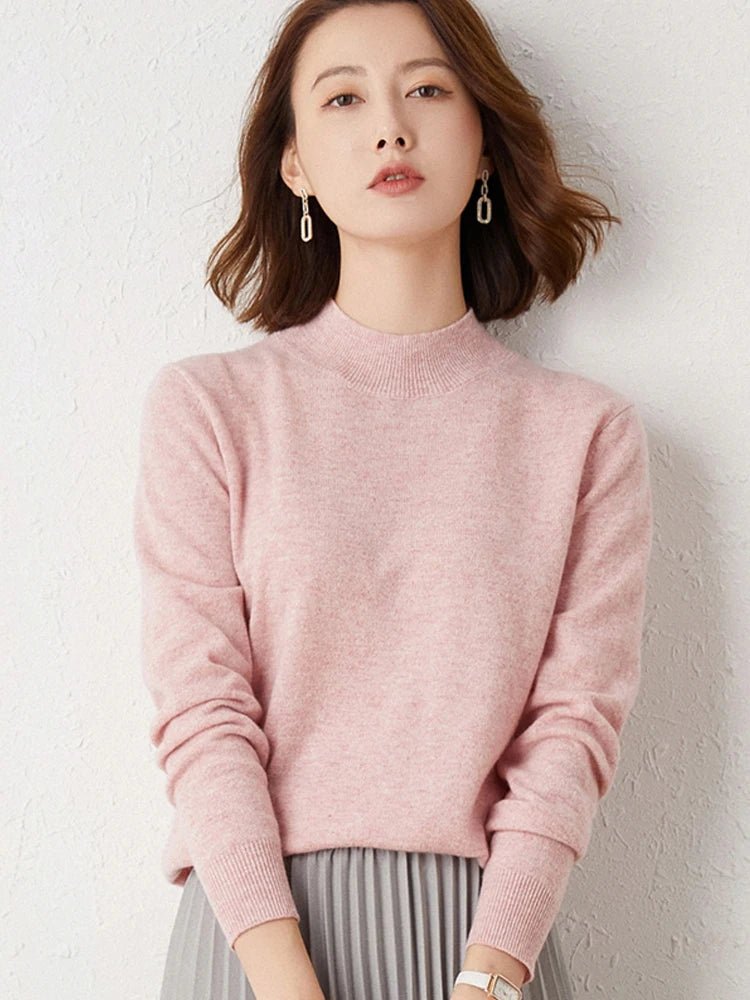 2024 Women’s Cashmere Mock Neck Sweater - Plus Size - dellidu.com - Pink - 2024 Women’s Cashmere Mock Neck Sweater - Plus Size - One Size - 2024 Women’s Cashmere Mock Neck Sweater - Plus Size - 14:1052#Pink;5:200003528 - dellidu.com