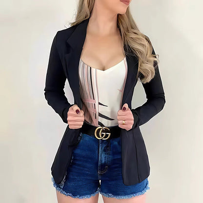 2024 Women's Slim Fit Lapel Long Sleeve Street Coat - dellidu.com - black - 2024 Women's Slim Fit Lapel Long Sleeve Street Coat - M - 2024 Women's Slim Fit Lapel Long Sleeve Street Coat - 14:193;5:361386 - dellidu.com