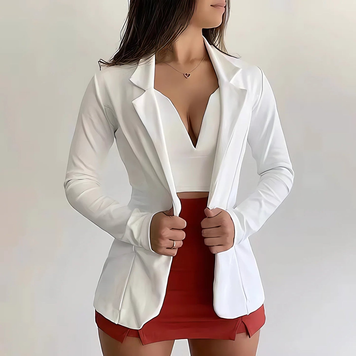 2024 Women's Slim Fit Lapel Long Sleeve Street Coat - dellidu.com - WHITE - 2024 Women's Slim Fit Lapel Long Sleeve Street Coat - M - 2024 Women's Slim Fit Lapel Long Sleeve Street Coat - 14:29;5:361386 - dellidu.com