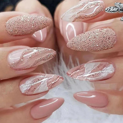 24 Pcs Pink Gradient Glossy Ballerina Press On Nails - dellidu.com - Pink - 24 Pcs Pink Gradient Glossy Ballerina Press On Nails - 24 Pcs Pink Gradient Glossy Ballerina Press On Nails - 14:193#Pink - dellidu.com