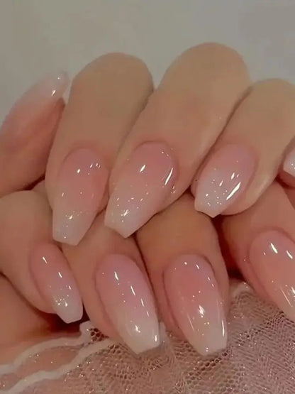 24 Pcs Pink Gradient Glossy Ballerina Press On Nails - dellidu.com - Pink 1 - 24 Pcs Pink Gradient Glossy Ballerina Press On Nails - 24 Pcs Pink Gradient Glossy Ballerina Press On Nails - 14:1052#Pink - dellidu.com