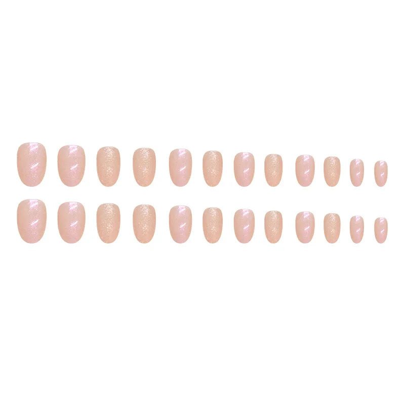 24 PCs Short French Minimalist Glitter Nails Set - dellidu.com - QH - Z974 - 24 PCs Short French Minimalist Glitter Nails Set - 24 PCs Short French Minimalist Glitter Nails Set - 14:1052#QH - Z974 - dellidu.com