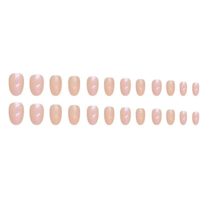 24 PCs Short French Minimalist Glitter Nails Set - dellidu.com - QH - Z974 - 24 PCs Short French Minimalist Glitter Nails Set - 24 PCs Short French Minimalist Glitter Nails Set - 14:1052#QH - Z974 - dellidu.com