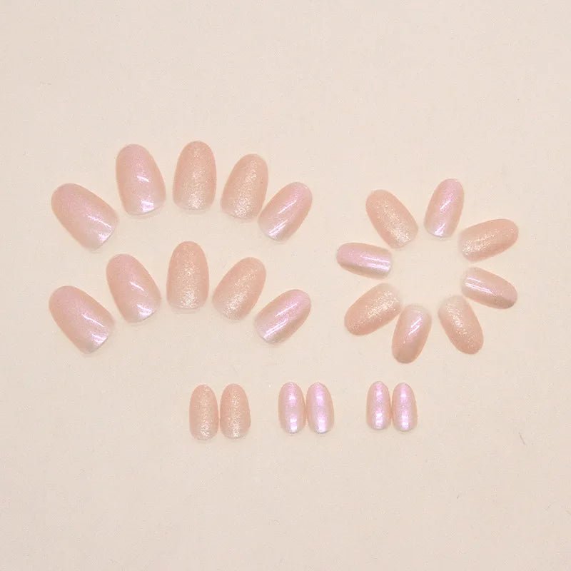 24 PCs Short French Minimalist Glitter Nails Set - dellidu.com - QH - Z974 - 24 PCs Short French Minimalist Glitter Nails Set - 24 PCs Short French Minimalist Glitter Nails Set - 14:1052#QH - Z974 - dellidu.com