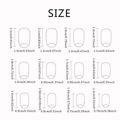 24 PCs Short French Minimalist Glitter Nails Set - dellidu.com - QH - Z974 - 24 PCs Short French Minimalist Glitter Nails Set - 24 PCs Short French Minimalist Glitter Nails Set - 14:1052#QH - Z974 - dellidu.com