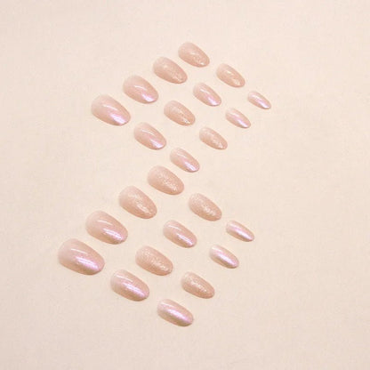 24 PCs Short French Minimalist Glitter Nails Set - dellidu.com - QH - Z974 - 24 PCs Short French Minimalist Glitter Nails Set - 24 PCs Short French Minimalist Glitter Nails Set - 14:1052#QH - Z974 - dellidu.com