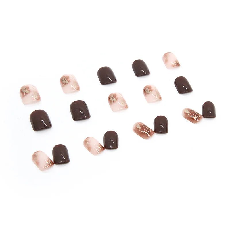 24 PCs Short French Minimalist Smudged Nails Set - dellidu.com - QHR617 - 24 PCs Short French Minimalist Smudged Nails Set - 24 PCs Short French Minimalist Smudged Nails Set - 14:200003699#QHR617 - dellidu.com