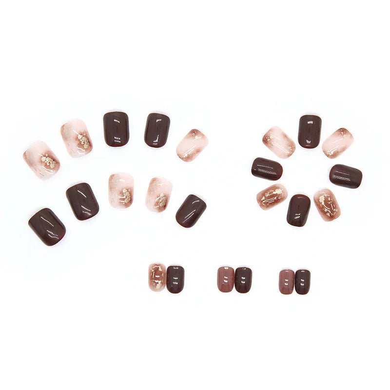 24 PCs Short French Minimalist Smudged Nails Set - dellidu.com - QHR617 - 24 PCs Short French Minimalist Smudged Nails Set - 24 PCs Short French Minimalist Smudged Nails Set - 14:200003699#QHR617 - dellidu.com