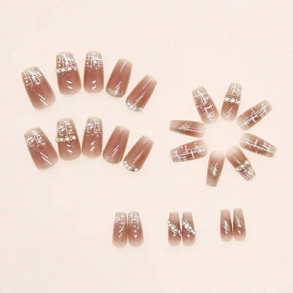 24 PCs Short French Pearl Nails Set with Jelly and Nail File - dellidu.com - QHZ654 - 24 PCs Short French Pearl Nails Set with Jelly and Nail File - 24 PCs Short French Pearl Nails Set with Jelly and Nail File - 14:1052#QHZ654 - dellidu.com