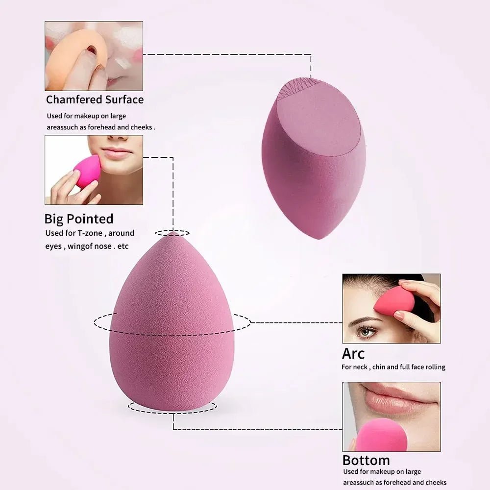 4Pcs Makeup Sponge Blender Set - Cosmetic Puff for Foundation - dellidu.com - Pink no box - 4Pcs Makeup Sponge Blender Set - Cosmetic Puff for Foundation - 4Pcs Makeup Sponge Blender Set - Cosmetic Puff for Foundation - 14:1052#Pink no box - dellidu.com