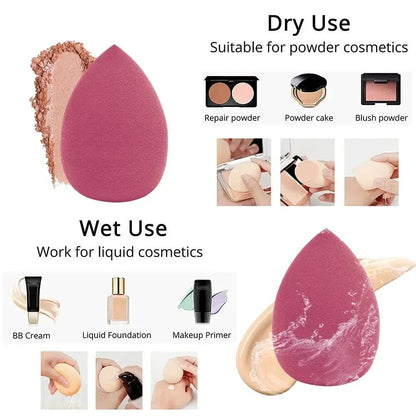 4Pcs Makeup Sponge Blender Set - Cosmetic Puff for Foundation - dellidu.com - Pink no box - 4Pcs Makeup Sponge Blender Set - Cosmetic Puff for Foundation - 4Pcs Makeup Sponge Blender Set - Cosmetic Puff for Foundation - 14:1052#Pink no box - dellidu.com