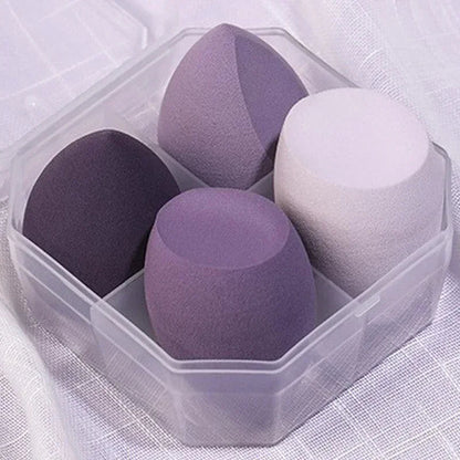 4Pcs Makeup Sponge Blender Set - Cosmetic Puff for Foundation - dellidu.com - Purple with Box - 4Pcs Makeup Sponge Blender Set - Cosmetic Puff for Foundation - 4Pcs Makeup Sponge Blender Set - Cosmetic Puff for Foundation - 14:173#Purple with Box - dellidu.com