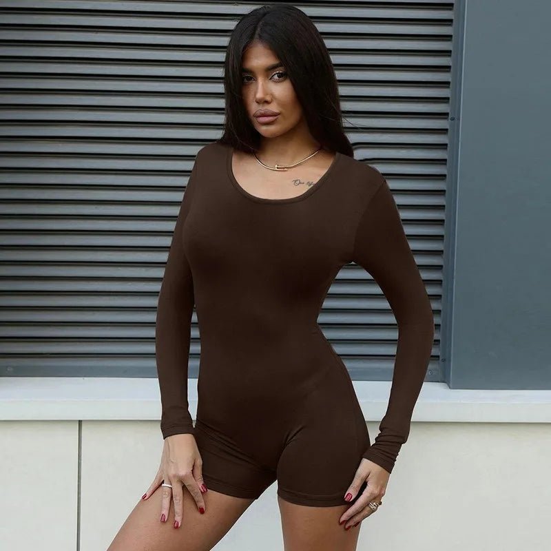 Autumn Black Bodycon Playsuit for Women - dellidu.com - Black - Autumn Black Bodycon Playsuit for Women - L - Autumn Black Bodycon Playsuit for Women - 14:193#Black;5:361385 - dellidu.com