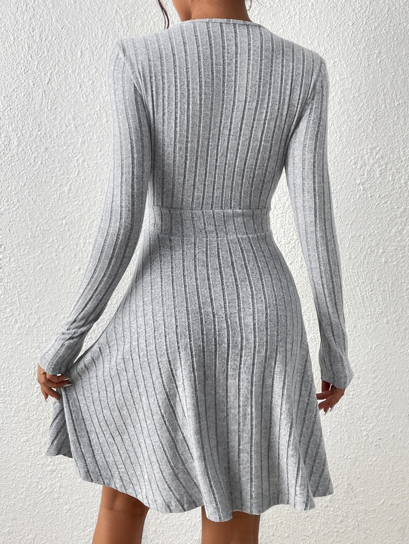 Autumn/Winter 2024 Women's V - Neck Knit Bodycon Dress - dellidu.com - army green 07468 - 8 - Autumn/Winter 2024 Women's V - Neck Knit Bodycon Dress - S - Autumn/Winter 2024 Women's V - Neck Knit Bodycon Dress - 14:200004889#army green 07468 - 8;5:100014064 - dellidu.com