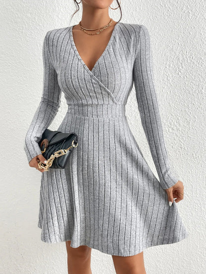 Autumn/Winter 2024 Women's V - Neck Knit Bodycon Dress - dellidu.com - army green 07468 - 8 - Autumn/Winter 2024 Women's V - Neck Knit Bodycon Dress - S - Autumn/Winter 2024 Women's V - Neck Knit Bodycon Dress - 14:200004889#army green 07468 - 8;5:100014064 - dellidu.com