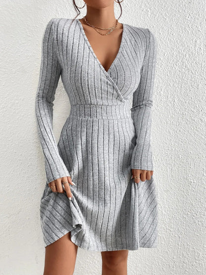 Autumn/Winter 2024 Women's V - Neck Knit Bodycon Dress - dellidu.com - army green 07468 - 8 - Autumn/Winter 2024 Women's V - Neck Knit Bodycon Dress - S - Autumn/Winter 2024 Women's V - Neck Knit Bodycon Dress - 14:200004889#army green 07468 - 8;5:100014064 - dellidu.com