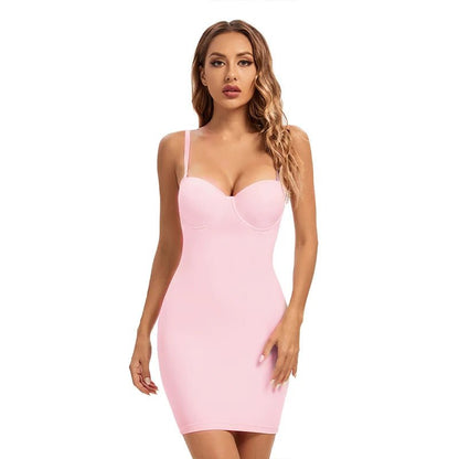 Becirzet Women's Mesh Control Slip Dress - dellidu.com - Pink dress - Becirzet Women's Mesh Control Slip Dress - L - Becirzet Women's Mesh Control Slip Dress - 14:200004891#Pink dress;5:361385 - dellidu.com