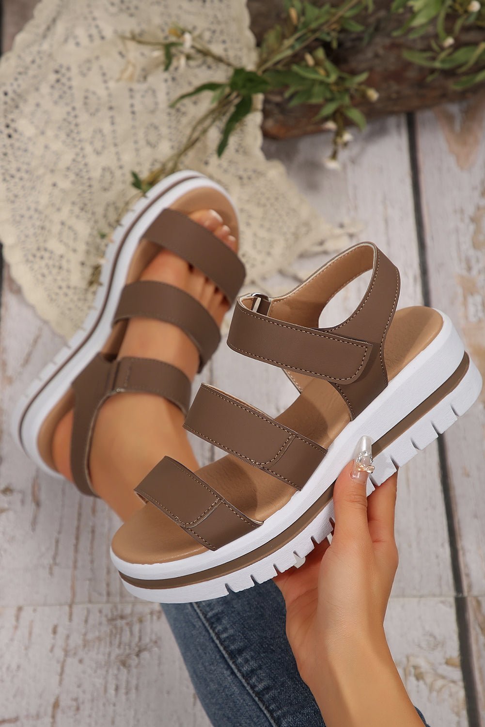 Camel Hollow Out Buckle PU Leather Platform Sandals - dellidu.com - Sandals - 905780099445 - Camel - Camel Hollow Out Buckle PU Leather Platform Sandals - 37 - Camel Hollow Out Buckle PU Leather Platform Sandals - BH023689 - P1016 - 37 - Shewin