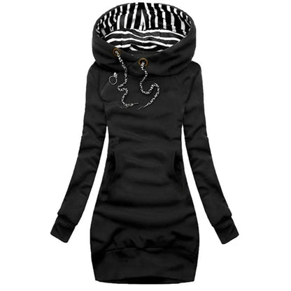 Casual Solid Color Long Sleeve Hoodie Dress - dellidu.com - black - Casual Solid Color Long Sleeve Hoodie Dress - XL - Casual Solid Color Long Sleeve Hoodie Dress - 14:193;5:100014065 - dellidu.com