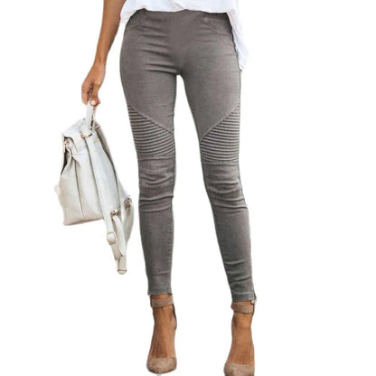 Chic High - Waisted Gray Pencil Pants for Women - dellidu.com - green - Chic High - Waisted Gray Pencil Pants for Women - XL - Chic High - Waisted Gray Pencil Pants for Women - 14:175#green;5:100014065 - dellidu.com