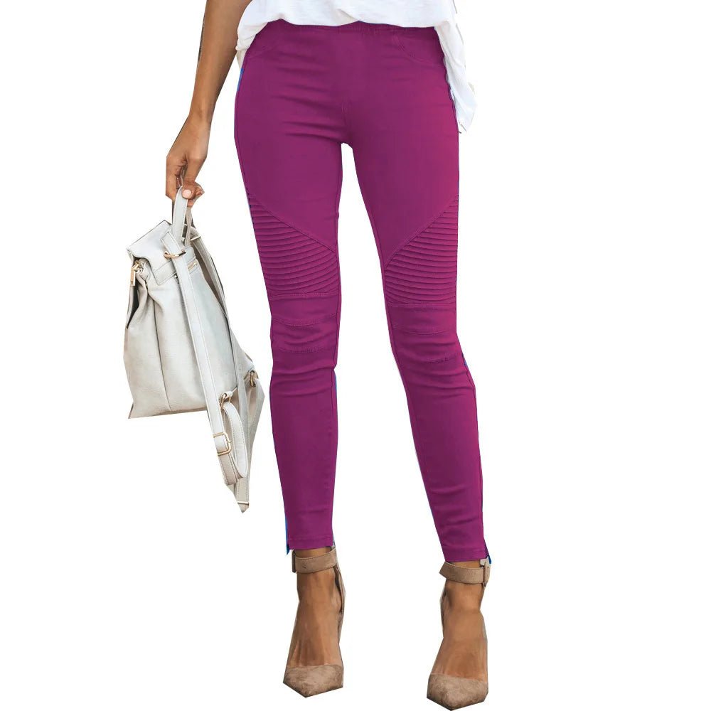 Chic High - Waisted Gray Pencil Pants for Women - dellidu.com - purple - Chic High - Waisted Gray Pencil Pants for Women - 4XL - Chic High - Waisted Gray Pencil Pants for Women - 14:200002984#purple;5:200000990 - dellidu.com