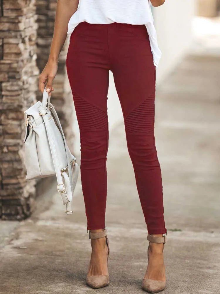 Chic High - Waisted Gray Pencil Pants for Women - dellidu.com - green - Chic High - Waisted Gray Pencil Pants for Women - XL - Chic High - Waisted Gray Pencil Pants for Women - 14:175#green;5:100014065 - dellidu.com