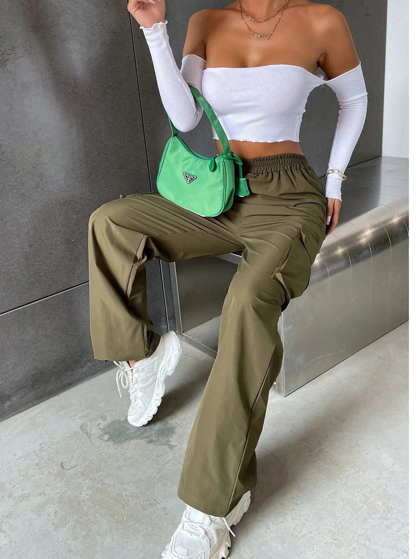 Chic Women’s Baggy Joggers - High Waist Cargo Pants - dellidu.com - army green - Chic Women’s Baggy Joggers - High Waist Cargo Pants - XXXL - Chic Women’s Baggy Joggers - High Waist Cargo Pants - 14:200004889;5:4183 - dellidu.com