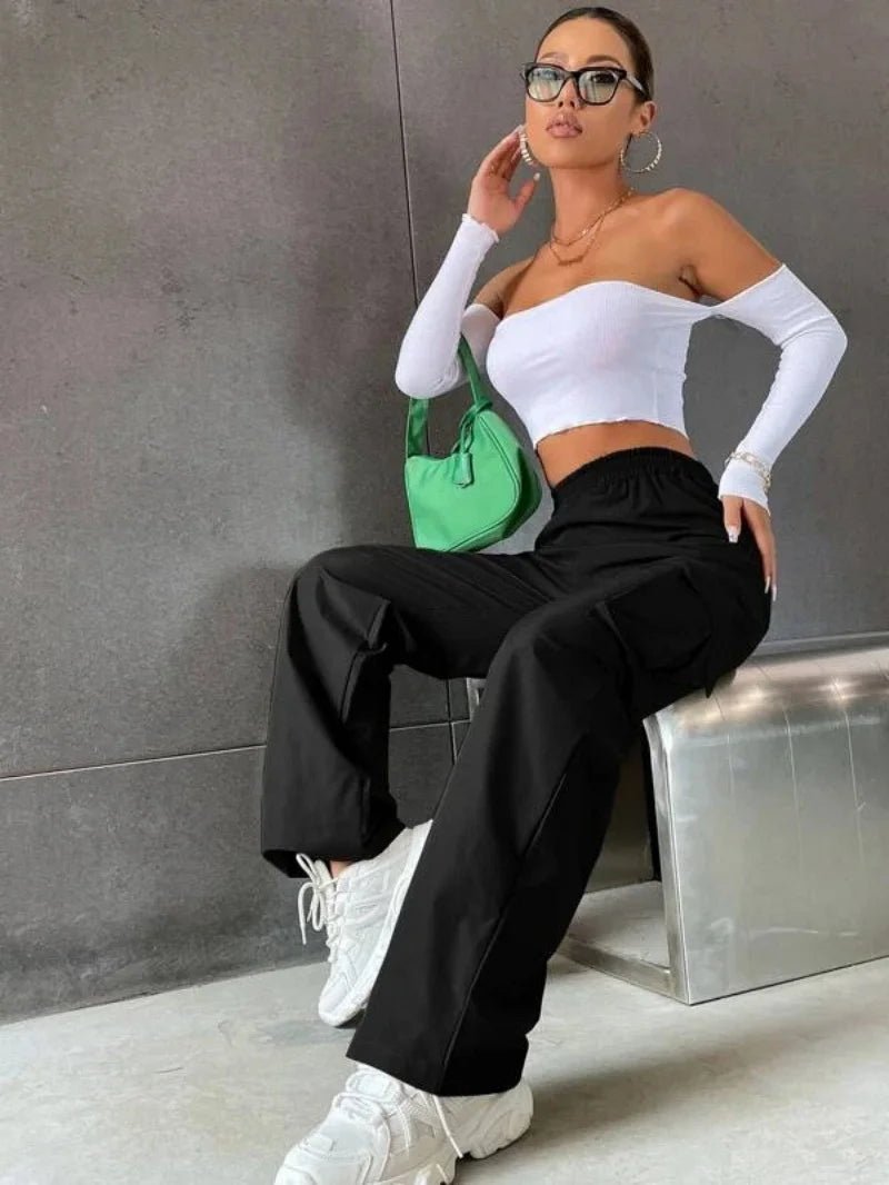 Chic Women’s Baggy Joggers - High Waist Cargo Pants - dellidu.com - army green - Chic Women’s Baggy Joggers - High Waist Cargo Pants - XXXL - Chic Women’s Baggy Joggers - High Waist Cargo Pants - 14:200004889;5:4183 - dellidu.com