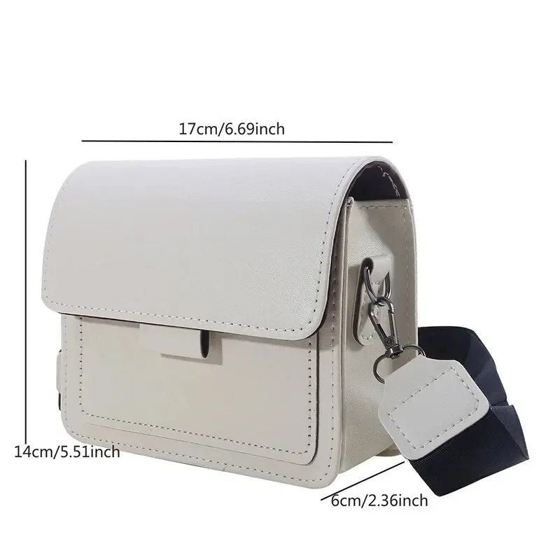 Classic Designer PU Leather Crossbody Bag for Women - dellidu.com - WHITE - Classic Designer PU Leather Crossbody Bag for Women - Classic Designer PU Leather Crossbody Bag for Women - 14:29 - dellidu.com