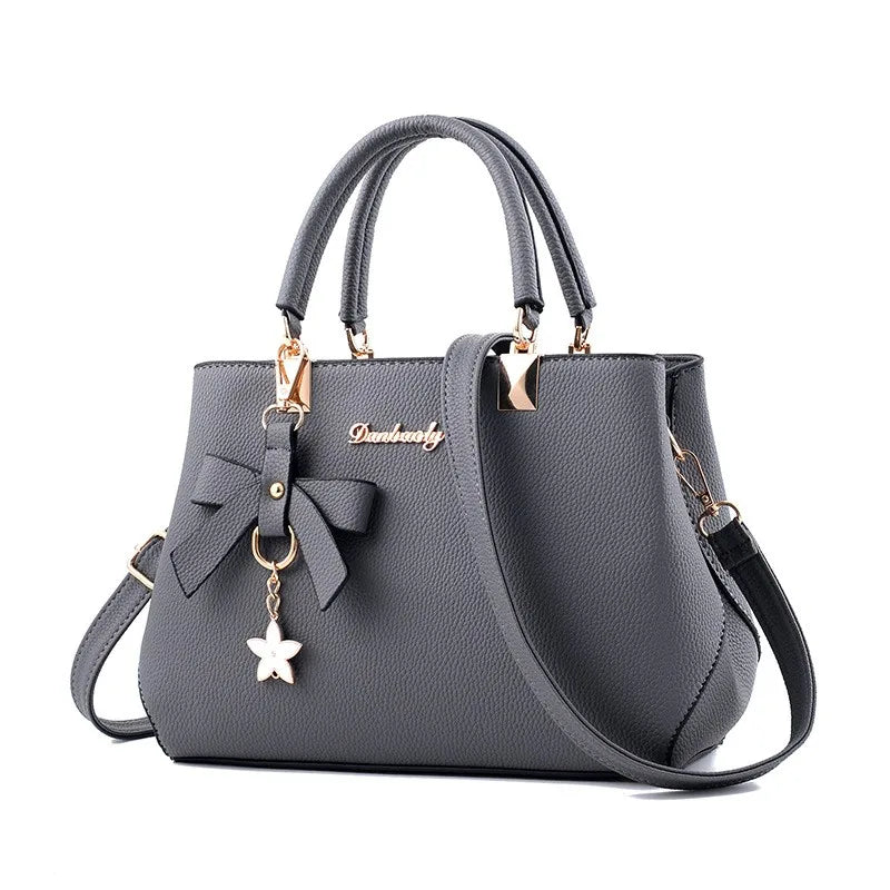 Classic Elegant Handbag - Women's Top Handle Satchel Bag - dellidu.com - GRAY - Classic Elegant Handbag - Women's Top Handle Satchel Bag - Classic Elegant Handbag - Women's Top Handle Satchel Bag - 14:691 - dellidu.com