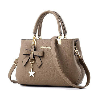 Classic Elegant Handbag - Women's Top Handle Satchel Bag - dellidu.com - Khaki - Classic Elegant Handbag - Women's Top Handle Satchel Bag - Classic Elegant Handbag - Women's Top Handle Satchel Bag - 14:200001438 - dellidu.com