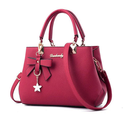 Classic Elegant Handbag - Women's Top Handle Satchel Bag - dellidu.com - Red - Classic Elegant Handbag - Women's Top Handle Satchel Bag - Classic Elegant Handbag - Women's Top Handle Satchel Bag - 14:10 - dellidu.com