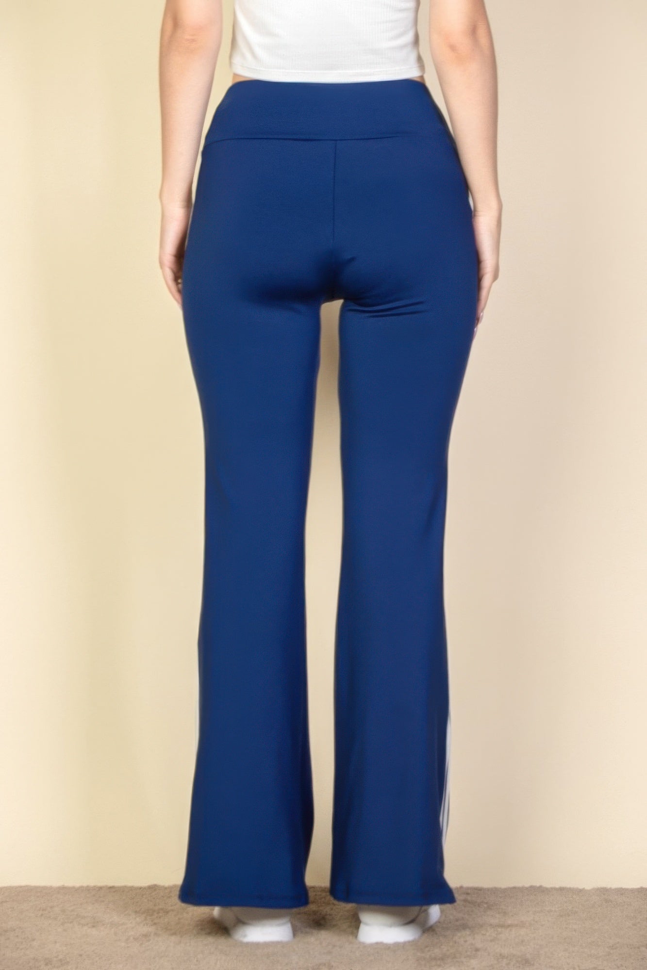 Contrast Side Stripe Flare Pants - dellidu.com - French blue - product image - S - product image - wh2000646.S.French.Blue - dellidu.com