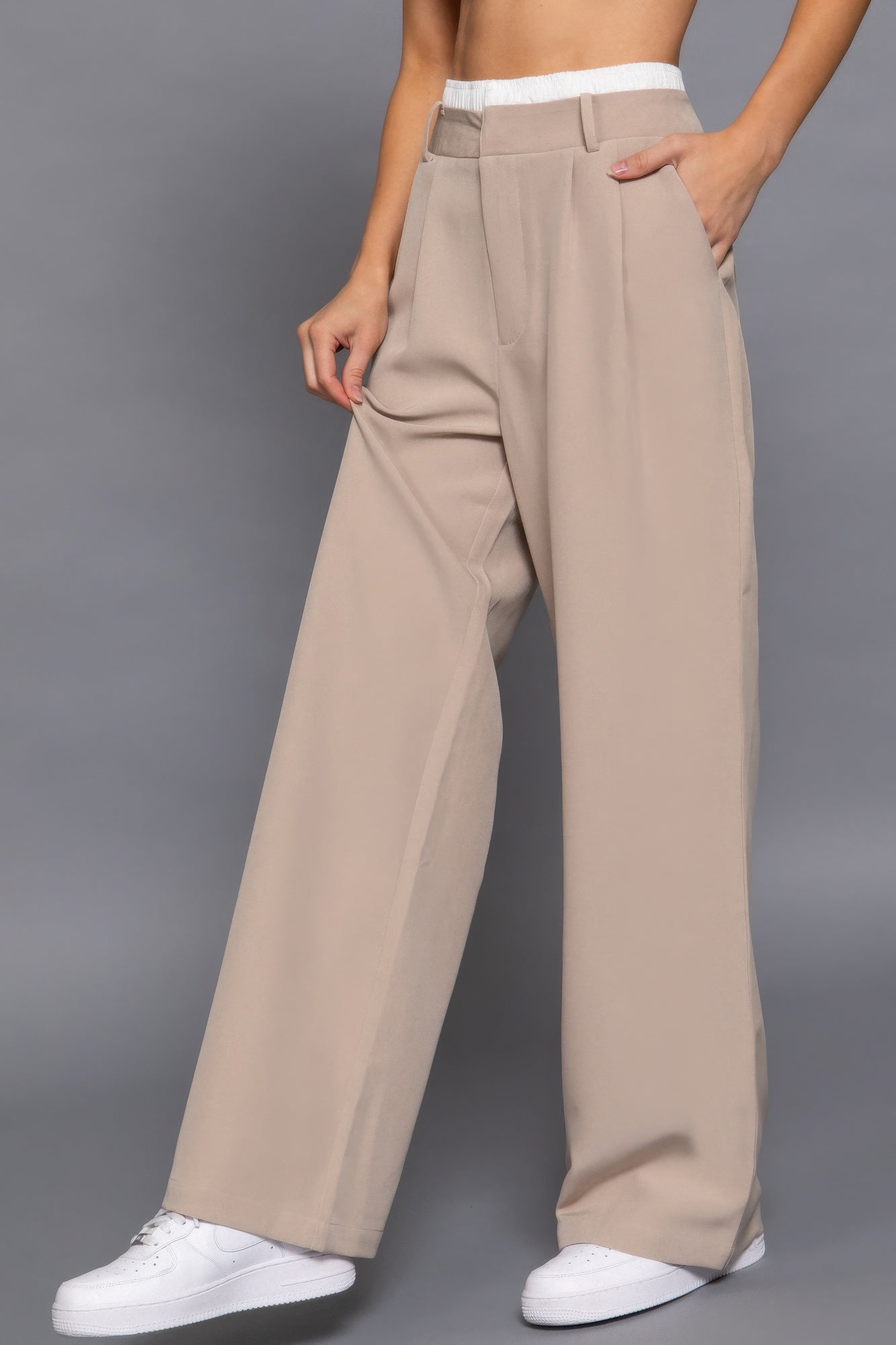 Contrast Waist Boxer Straight Long Pants - dellidu.com - S - product image - product image - 59222b.S - dellidu.com