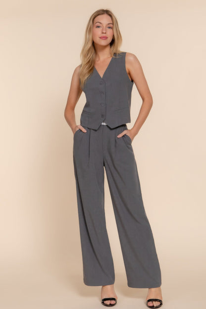 Contrast Waistband Straight Long Pants - dellidu.com - S - product image - product image - 59266a.S - dellidu.com