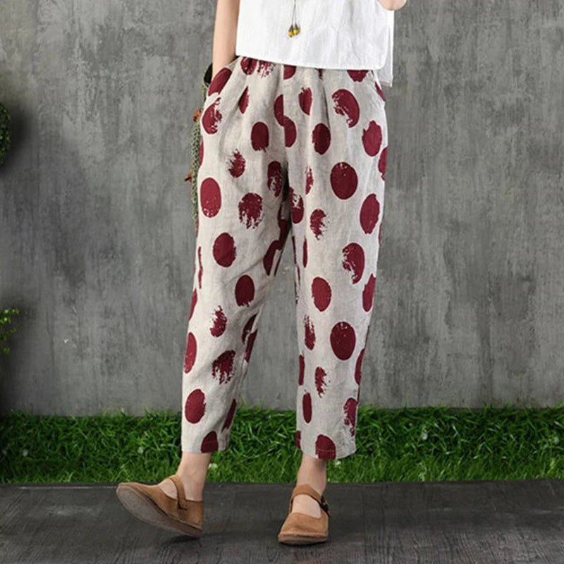 Cotton and Linen Harem Pants for Women - Summer Fashion - dellidu.com - geometry - Cotton and Linen Harem Pants for Women - Summer Fashion - L - Cotton and Linen Harem Pants for Women - Summer Fashion - 14:771#geometry;5:361385 - dellidu.com