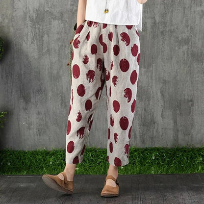 Cotton and Linen Harem Pants for Women - Summer Fashion - dellidu.com - geometry - Cotton and Linen Harem Pants for Women - Summer Fashion - L - Cotton and Linen Harem Pants for Women - Summer Fashion - 14:771#geometry;5:361385 - dellidu.com