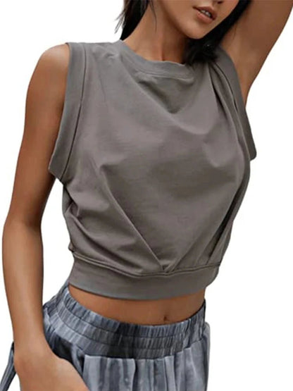 Cute Sleeveless Cotton Crop Top for Women - dellidu.com - Black - Cute Sleeveless Cotton Crop Top for Women - XL - Cute Sleeveless Cotton Crop Top for Women - 14:193#Black;5:100014065 - dellidu.com