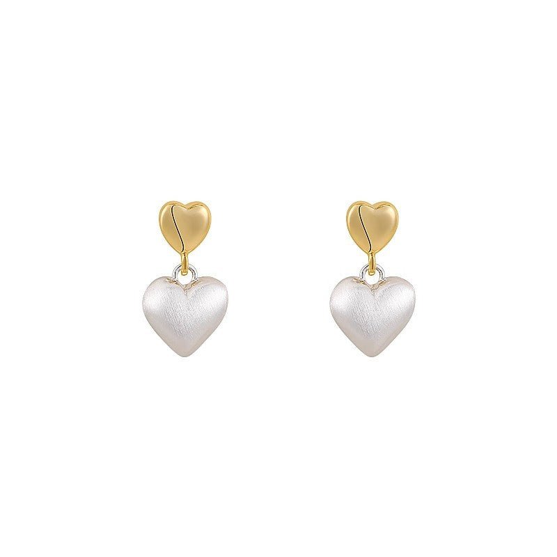 Double Love Frosted Heart Stud Earrings for Women - dellidu.com - 0 - A1420 Gold - Double Love Frosted Heart Stud Earrings for Women - Double Love Frosted Heart Stud Earrings for Women - CJLX227441801AZ - null