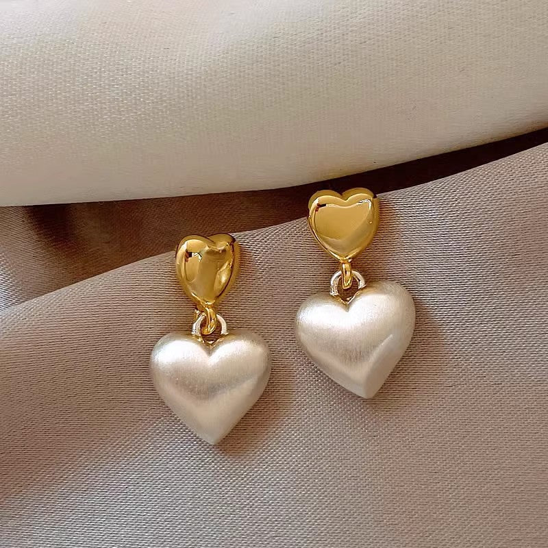 Double Love Frosted Heart Stud Earrings for Women - dellidu.com - 0 - A1420 Gold - Double Love Frosted Heart Stud Earrings for Women - Double Love Frosted Heart Stud Earrings for Women - CJLX227441801AZ - null