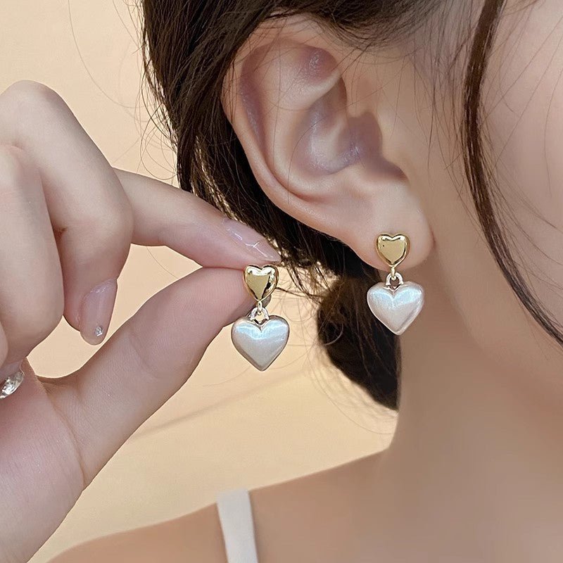 Double Love Frosted Heart Stud Earrings for Women - dellidu.com - 0 - A1420 Gold - Double Love Frosted Heart Stud Earrings for Women - Double Love Frosted Heart Stud Earrings for Women - CJLX227441801AZ - null