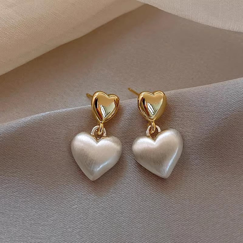 Double Love Frosted Heart Stud Earrings for Women - dellidu.com - 0 - A1420 Gold - Double Love Frosted Heart Stud Earrings for Women - Double Love Frosted Heart Stud Earrings for Women - CJLX227441801AZ - null