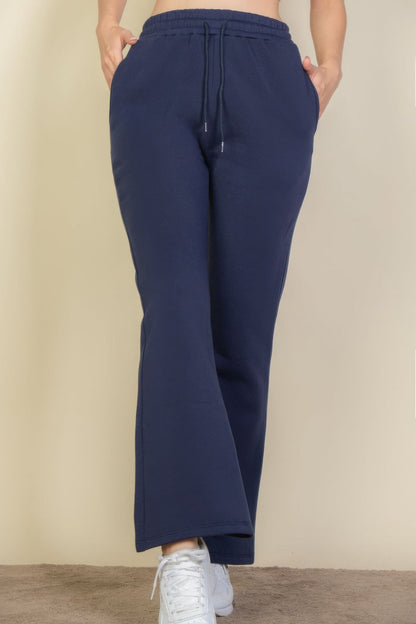 Drawstring Waist Slant Pocket Sweatpants - dellidu.com - Navy - product image - S - product image - wh2000636.S.Navy - dellidu.com